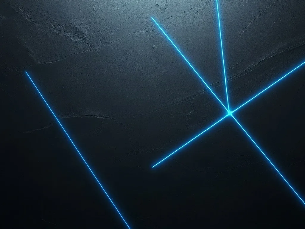 Abstract dark slate surface with blue light paths converging on a single node, one path ending short